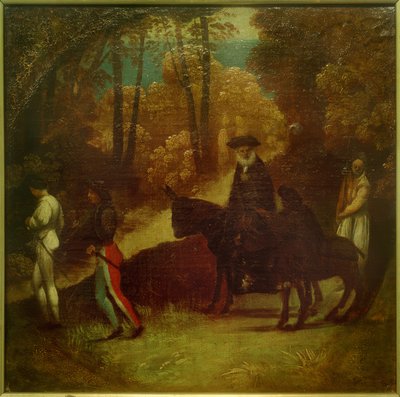 Reisende im Wald von Dosso Dossi